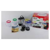 Magic Bullet blender with storage box, recipes