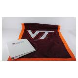 Virginia Tech flag and notebook with lined paper