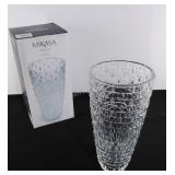 Mikasa crystal vase, new in box 11.6" high