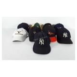 Hats, nine sports themed hats, includes