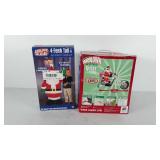 Christmas Decor, two inflatable airblown santas