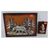 Two Bas-relief plaques of wood and metal