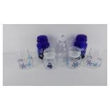 Glass canisters, 6 with Snowflake design and