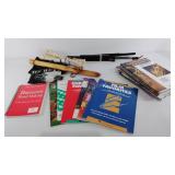 Four Yamaha Recorders, music stand, sheet music