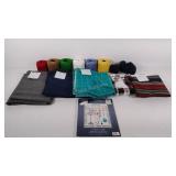 Fabrics, yarn, crafting thread, cross stitch