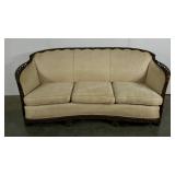 Three cushion sofa, carved details, per