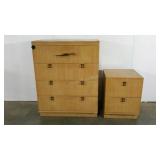 Mid-Century style chest of drawers and night