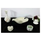 Bone China and Lenox, vase, music box, trinket
