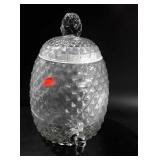 Glass pineapple beverage dispenser, stands 14",