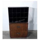 Wooden shoe organizer and Thomasville cabinet,