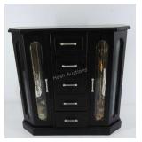 Jewelry cabinet with costume jewelry 13" tall