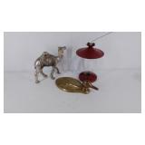 Humming Bird Feeder and 2 metal animal decor