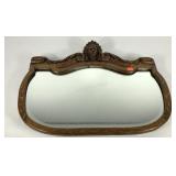 Old oak mirror with Indian Head medallion and