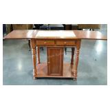 Kitchen island bar with bottle storage and fold