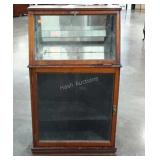 Early retail display cabinet, 49" tall, trim