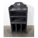 Painted wooden shelf, 11" x 16" x 30"