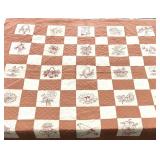Embroidered panel quilt, lightweight,  each panel