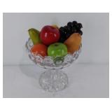 Moon and Stars glass pedestal bowl with