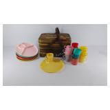 Metal Picnic Basket, with 14 plastic divided