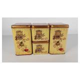 Chenco metal kitchen canister set, age wear as