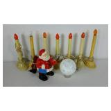Holiday decor, 7 plug in candlesticks all work,