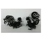 Home decor metal roosters, made in the USA