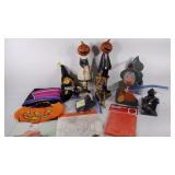 Halloween decor, table centerpiece, window