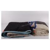 Moving blankets (2), used, have some small holes