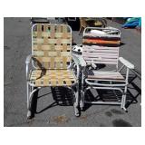 2 vintage Outdoor Chairs, aluminum framed, Rocker
