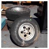 Set of 4 Automotive Tires and Wheels, 5 lug alloy
