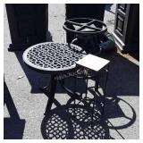 3pc Metal Wares lot, patio side stand,