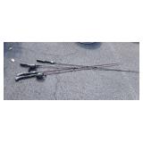 4 Fishing poles, 2 Reels.