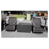 3pc Outdoor Furniture Set, 2 Low seated 12" high