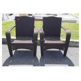 Pair of Chairs, twisted wicker type made, nice