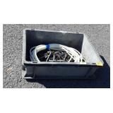 Tools, small tote with Allen Wrenches and coil of