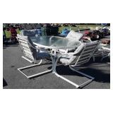 5pc Outdoor Table Set, 4 Chairs with removable