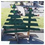Three Wood Tree Decor pcs, 42&45" tall, made from