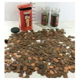 Large penny lot, wheat and Lincoln cents