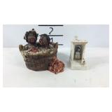 Two black Americana figurines one marked June