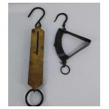Two old metal Market Scales, larger of the two is