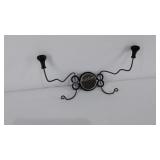 Old Hat and Coat Rack with tiny mirror, black