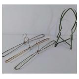 Vintage Travel/Folding Hat Stand and 3 hangers