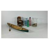 Home decor, variety of jars, glass vase with