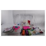 Craft group, tracing paper, felts, pins, thread,