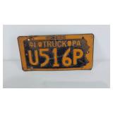 Pennsylvania license plate, Truck, 1941