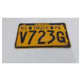 Pennsylvania license plate, Truck, 1955
