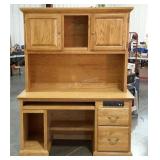 Forest Designs oak computer desk with hutch top,
