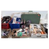 Mixed group, vintage Starline suitcase, pens,