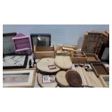 Wooden crafting supplies, cases, frames, etc. In