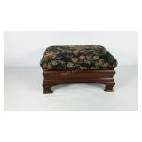 Foot stool, floral pattern with wooden frame,